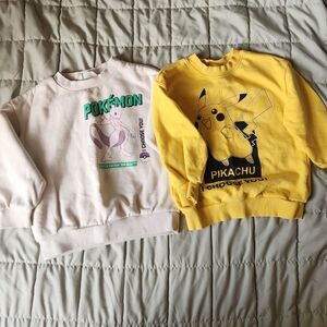 H&M Toddler Pokemon Sweatshirts - Mewtwo & Pikachu